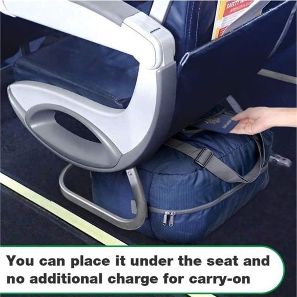 FOLDABLE Travel Duffle Bag A-Navy Blue - Picture 3 of 6